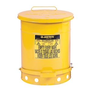 Justrite, Justrite® Werkbank-Sammelbehälter, Fusspedal, gelb, 80 Liter