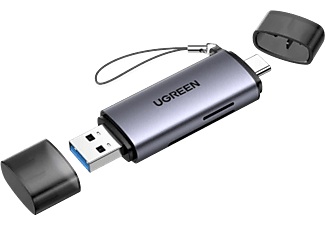 Ugreen, Ugreen USB-C + USB-A zu TF / SD 3.0 Kartenleser - Grau, UGREEN - 50706 Kartenleser USB/Micro-USB Silber, Silber