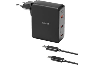 Aukey, AUKEY Omnia Mix4 140W - Ladegerät (Schwarz), AUKEY OmniaMix II 140W GaN PD PA-B7O BK 3-Port, Wall Charger Black