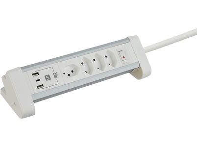 SCHOENENBERGER Power Strip 4xT13+1xUSB-C/2xUSB-A - Steckdosenleiste (Weiss)