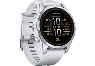 Garmin, GARMIN epix Pro (Gen2) 42 mm - GPS-Smartwatch (108 - 182 mm, Silikon, Steinweiss/Silber), GARMIN GPS-Sportuhr Epix Pro (Gen 2)