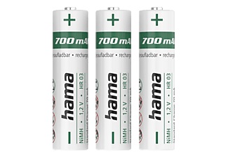 HAMA AAA NiMH 700 mAh 3 Stück - Akku (Silber)