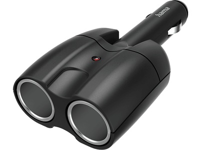HAMA, HAMA 00223403 - Ladegerät (Schwarz), HAMA 223403, 12V Car Power Divider/Plug - 2-fach-Verteiler für Zigarettenanzünderbuchse (Schwarz)