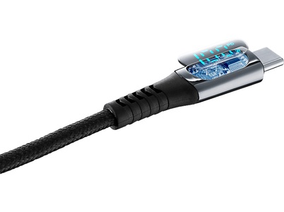 CELLULARLINE USBDATADISC2CTAB2K - USB-C-zu-USB-C-Kabel mit Display (Schwarz)