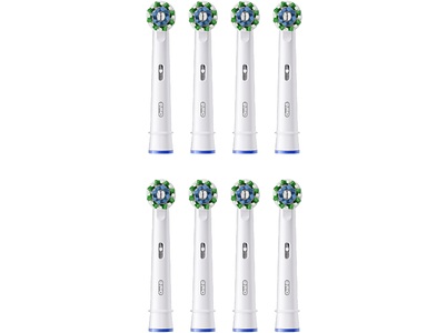 Oral-B, Oral-B Pro CrossAction 8er Bürstenkopf, ORAL-B CrossAction X-Filaments - Aufsteckbürsten (Weiss)
