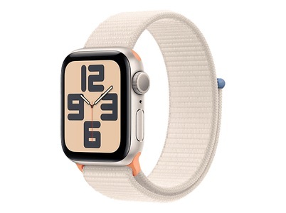 Apple, APPLE Watch SE (GPS) 40 mm - Smartwatch (Stufenlos verstellbar, Textil (Carbon Neutral), Polarstern/Polarstern), 