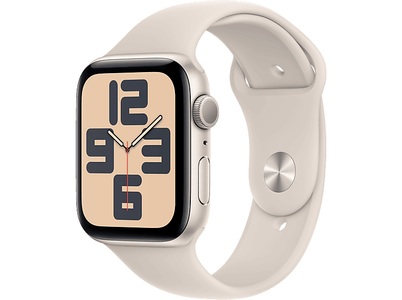 Apple, APPLE Watch SE (GPS) 44 mm - Smartwatch (M/L 160-210 mm, Fluorelastomer, Polarstern/Polarstern), APPLE Watch SE (GPS) 44 mm - Smartwatch (M/L 160-210 mm, Fluorelastomer, Polarstern/Polarstern)