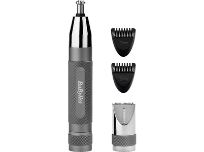 BaByliss, BABYLISS E116E Super-X Metal - Nasen-, Ohrhaar und Augenbraunentrimmer (Silber), BaByliss E116E Barttrimmer Schwarz
