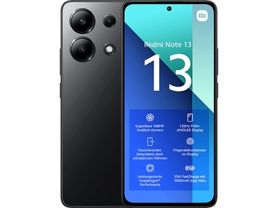 xiaomi, Xiaomi Redmi Note 13 128 GB Black 6 67'' 108 MP 4G Smartphone, Xiaomi Redmi Note 13 - 128 GB, Black, 6.67'', 108 MP, 4G Smartphone ? Schwarz