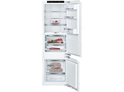 Bosch, Bosch KIF87PFE0 Kühl-Gefrierkombination rechts, Bosch Serie 8, Einbau-Kühl-Gefrier-Kombination mit Gefrierbereich unten, 177.2 x 55.8 cm, Flachscharnier, KIF87PFE0
