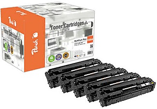 Peach, Peach Spar Pack Plus Tonermodule kompatibel zu Canon CRG-054, Peach HP 054 5 Toner (2*bk, c/m/y) ersetzt Canon CRG-054, 3024C002*2, 3023C002, 3022C002, 3021C002 für z.B. Canon iSENSYS MF 643 Cdw