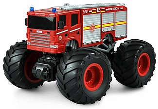 AMEWI, Amewi Rot Brushed 1:18 RC Modellauto Elektro Monstertruck Heckantrieb (2WD) RtR 2,4 GHz, Amewi Monster Truck Feuerwehr Rot, 1:18, RTR