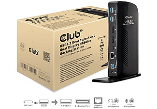 club3D, club3D Notebook Dockingstation Passend für Marke: Universal Elitebook, IdeaPad, Latitude, Lenovo Thinkpad, Thinkpad,, Club 3D Dockingstation CSV-1460 USB 3.0 Dual Display 4K60 Hz