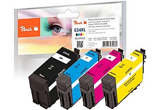 Peach, Peach Patrone Epson NO.34XL T3476 MultiPack Retail Co, Peach E34 4 Druckerpatronen XL (bk, c/m/y) ersetzt Epson T3476, No. 34XL, C13T34764010 für z.B. Epson WorkForce Pro WF -3700