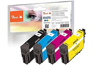 Peach, Peach Spar Pack Tintenpatronen kompatibel zu Epson T02W6, Peach E502 XL 4 Druckerpatronen XL (bk, c/m/y) ersetzt Epson No. 502XL, C13T02W64010 für z.B. Epson Expression Home XP -5100