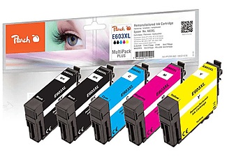Peach, Peach Tinte Spar Pack Plus 321078 kompatibel zu Epson 603XL, refurbished, Peach E603 XL 5 Druckerpatronen XL (2*bk, c/m/y) ersetzt Epson No. 603XL, C13T03A14010, C13T03A64010 für z.B. Epson Expression Home XP -2100