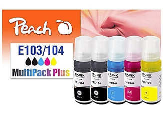 Peach, Peach Spar Pack Plus Tintenpatronen, kompatibel zu 104, T00P1*2, T00P2, T00P3, T00P4, Peach Tinte Epson CISS 103/104 Multi-Pack+ C/M/Y/2x BK