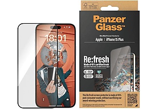 PanzerGlass, Panzerglass Displayschutz Refresh iPhone 15 Plus, PanzerGlass Displayschutzglas »Screen Protector Glass«, für iPhone 15 Plus, Ultra Wide Fit
