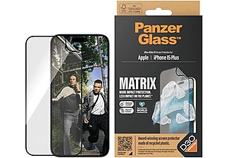 PanzerGlass, Panzerglass Displayschutz Matrix iPhone 15 Plus, PanzerGlass Displayschutzfolie »MATRIX Protection Film mit D3O«, für iPhone 15 Plus, Ultra Wide Fit