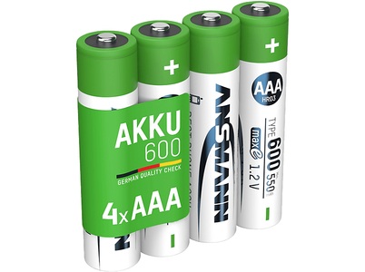 Ansmann, ANSMANN Micro AAA Typ 600 - Akku, ANSMANN Micro AAA Ni-MH 550 mAh 4 Stück - Akku