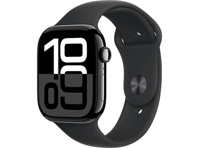 Apple, Apple Watch Series 10 GPS 46mm Jet Black Aluminium/Black Sport Band, Apple Watch Series 10 GPS, 46mm, Jet Black Aluminium / Black Sport Band M/L