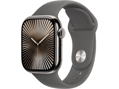 Apple, Apple Watch Series 10 GPS Cellular 42mm Natural Titanium/Stone Grey, Apple Watch Series 10 GPS + Cellular, 42mm, Natural Titanium / Stone Grey Sport Band S/M ? Natural Titanium