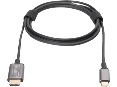 Digitus, Digitus USB 3.1, USB 3.1 (Gen 1) Adapterkabel [1x USB 3.1 Stecker C, USB-C™ Stecker - 1x HDMI-Stecker] DA-70821, DIGITUS USB-C - HDMI Video-Adapterkabel, Schwarz/Grau