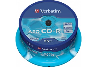 Verbatim, CD-R 700 MB, CD-Rohlinge, Verbatim CD-R, 700MB, 80MIN, 52x, crystal, 43352, (25er Spindel)