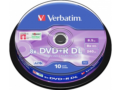 Verbatim, Verbatim 43666 DVD+R DL Rohling 8.5 GB 10 St. Spindel, Verbatim 43666 - Dvd+R