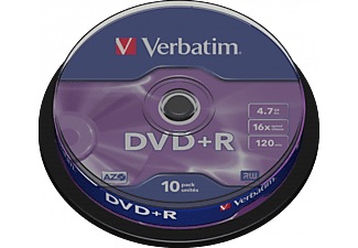 Verbatim, DVD+R 4,7 GB, DVD-Rohlinge, Verbatim DVD+R, 4.7GB, 1-16x, 43498, (10er Spindel)