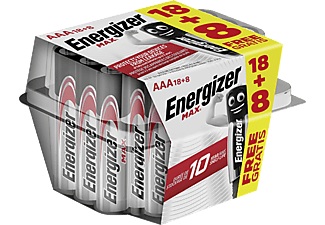 Energizer, ENERGIZER AAA MAX 26PCS - Batterien (Silber), ENERGIZER MAX AAA 18+8 Bonus Pack - Batterie (Silber)