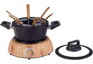 Nouvel, Nouvel Wood - Fondue Chinoise Set (Schwarz/Braun), Nouvel - Neues Fondue-Set 1400 W, Schwarz