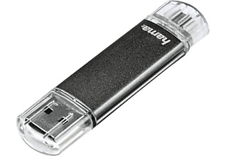 undefined, Hama Laeta Twin 128GB USB 2.0/Micro-USB Grau USB-Stick, Hama - FlashPen Laeta Twin 128GB USB 2.0 10MB/s, Grau, 128 GB