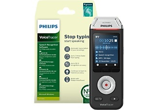 Philips, Philips Dvt2810 Voice Tracer Diktiergerät, Philips VoiceTracer Dvt2810 - Aufnahmegerät (Schwarz/Chrom)