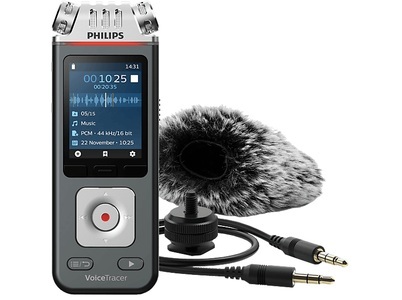 Philips, Philips Digital Voice Tracer, 8GB, Video Kit, Philips VoiceTracer Dvt7110 - Aufnahmegerät (Anthrazit/Chrom)