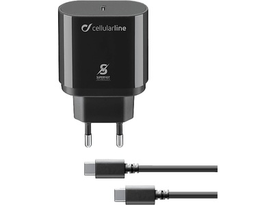 CELLULAR LINE ACHSMKITC2CPD25WK - Ladegerät (Schwarz)