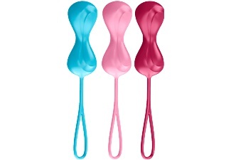 Satisfyer, Satisfyer Kugeln (3er-Set) CO2, Satisfyer Power Balls - Beckenbodentrainer (Pink/Rot/Türkis)