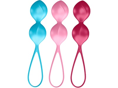 Satisfyer, Satisfyer Kugeln (3er-Set) CO3, Satisfyer V Balls - Beckenbodentrainer (Pink/Rot/Türkis)