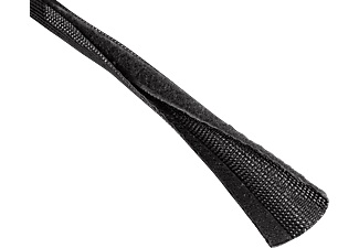 HAMA, Hama Kabel-Bündelschlauch PET Schwarz flexibel (L x B) 180 cm x 8 cm 1 St. 00020597, hama 00020597 Kabelbündel-Gewebeschlauch Flexwrap, 1,8 m, Schwarz