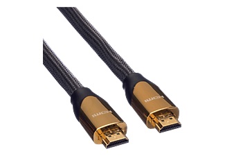 ROLINE 11.04.5802 - HDMI Kabel (Schwarz/Gold)