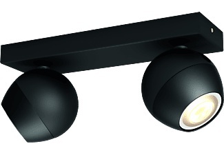 Philips, Philips Hue Aufbauspot Buckram 2x, Philips Hue Buckram 2-flammig Dimmschalter Schwarz
