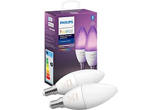 Philips, PHILIPS Hue E14 White & Color Ambiance - Leuchtmittel (Weiss), Philips Hue Kerze White&Color Amb. E14 5,3W 2er