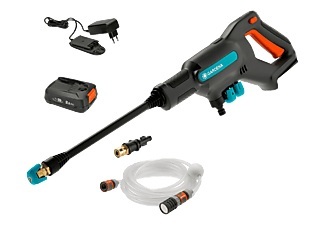 GARDENA AquaClean 24/18V P4A Ready-To-Use Set - Akku-Mitteldruckreiniger (Mehrfarbig, 24 bar)