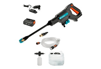 GARDENA AquaClean 24/18V P4A Premium Set - Akku-Mitteldruckreiniger (Mehrfarbig, 24 bar)