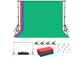 PULUZ, PULUZ PKT5205 Green Screen Studio - Hintergrund-Kit (Mehrfarbig), Puluz Hintergrundsystem Kit 2x3 Meter Green Screen