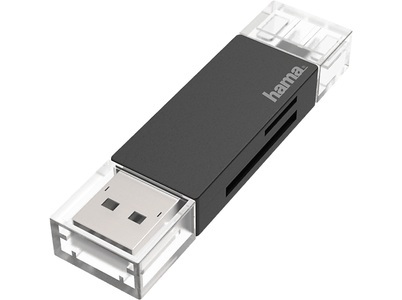 HAMA, Hama USB-Kartenleser Otg Usb-A + Usb-C USB 3.0 SD/microSD Adapter, HAMA 00200127 - Kartenleser (Schwarz)