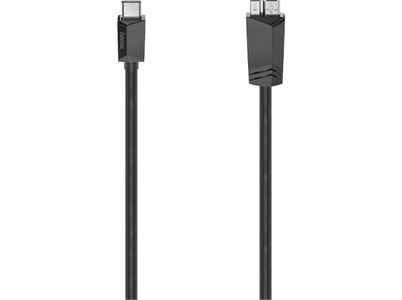 HAMA, Hama USB-Kabel; USB-C-Stecker - Micro-USB-B Stecker; USB 3.2; 0.25m Kabel, HAMA 200654 - USB-C Kabel (Schwarz)