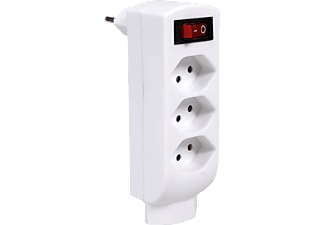S-ELECTRO, S-ELECTRO Abzweigstecker 3 x T13 mit Schalter, SCHOENENBERGER 85.595.WS - Abzweigstecker (Weiss)
