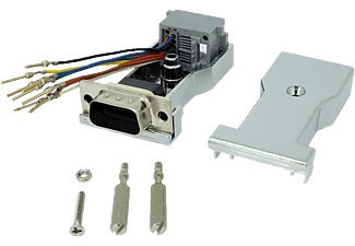 ROLINE, ROLINE 12.03.7524 - RS232 zu RJ45 Adapter (Silber), ROLINE DB9 Stecker-RJ45 Buchse 8P/8C 8Ltg., silberfarben