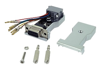 ROLINE, ROLINE 12.03.7529 - RS232 zu RJ45 Adapter (Silber), ROLINE DB9 Buchse-RJ45 Buchse 8P/8C 8Ltg., silberfarben